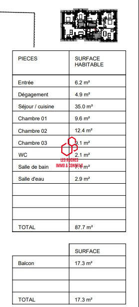 Appartement - 88 m² - 4 pièces