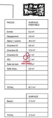 Appartement - 88 m² - 4 pièces