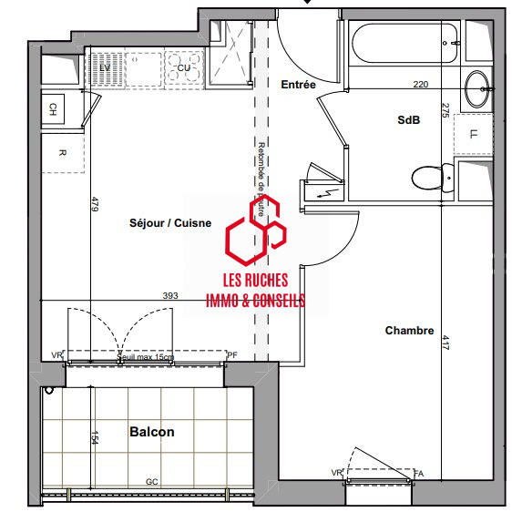 Appartement - 38 m² - 2 pièces