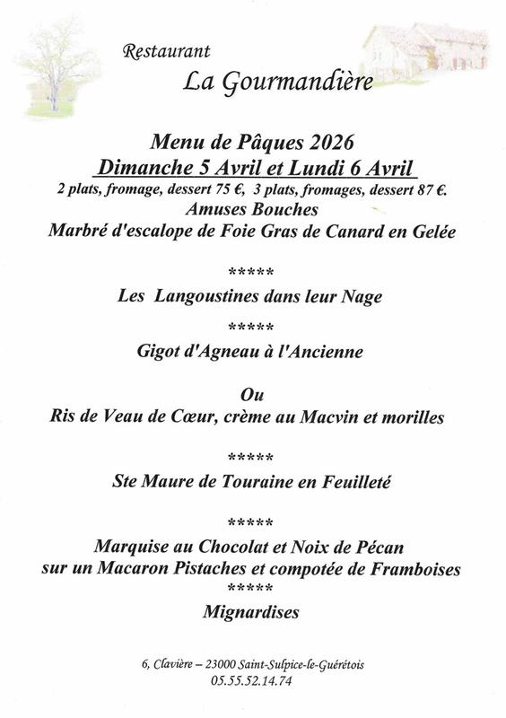 Menu de Pâques