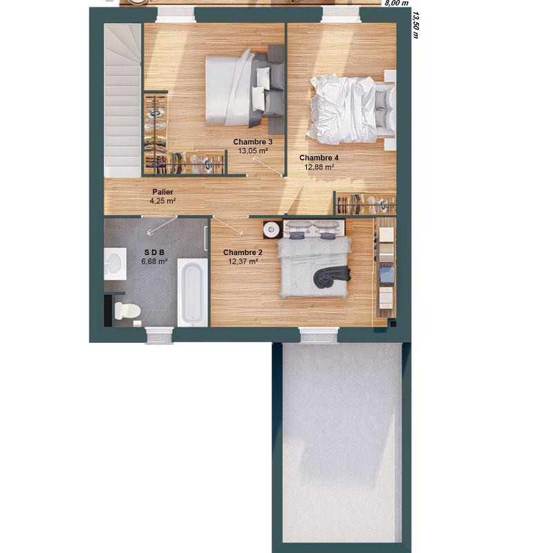 Maison - 99 m² - 6 pièces