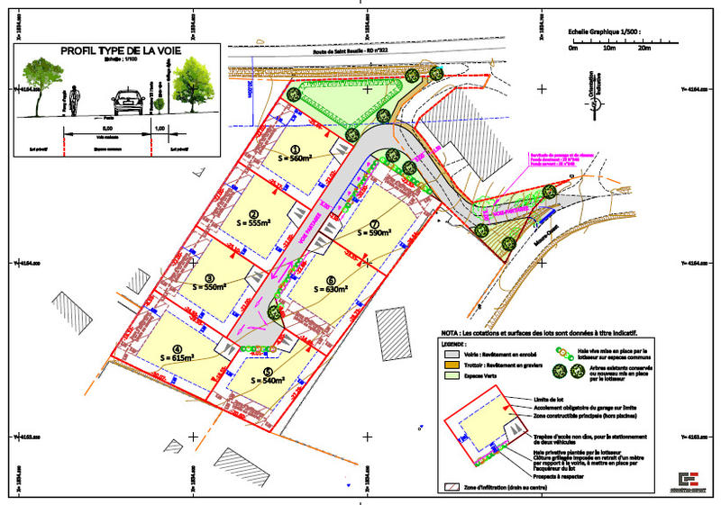 Terrain constructible - 1 000 m²