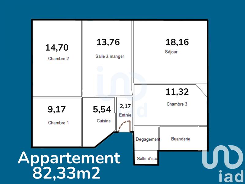 Appartement - 98 m² - 6 pièces