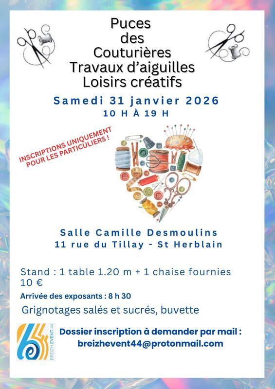 Puce des couturières, travaux d'aiguille, loisirs créatifs