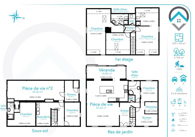 Maison - 280 m² - 8 pièces