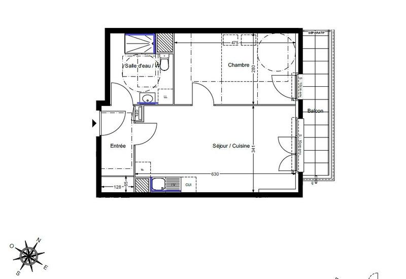 Appartement - 45 m² - 2 pièces