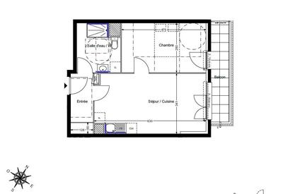 Appartement - 45 m² - 2 pièces