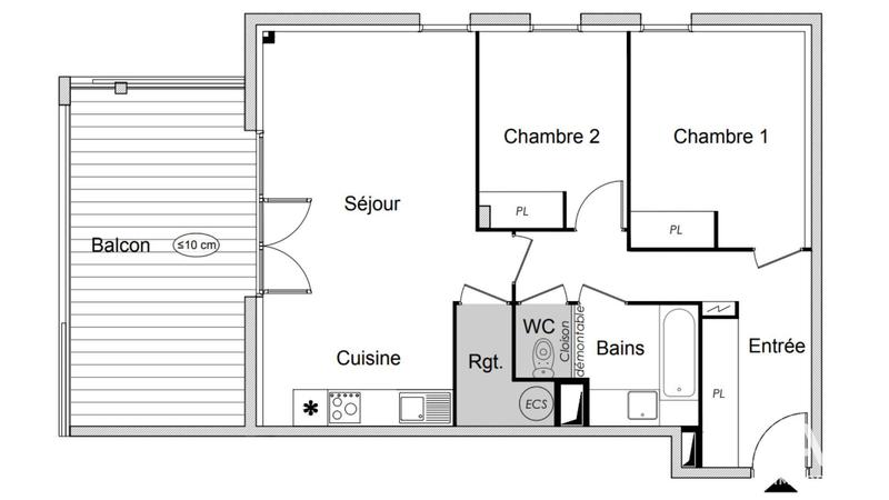 Appartement - 67 m² - 3 pièces