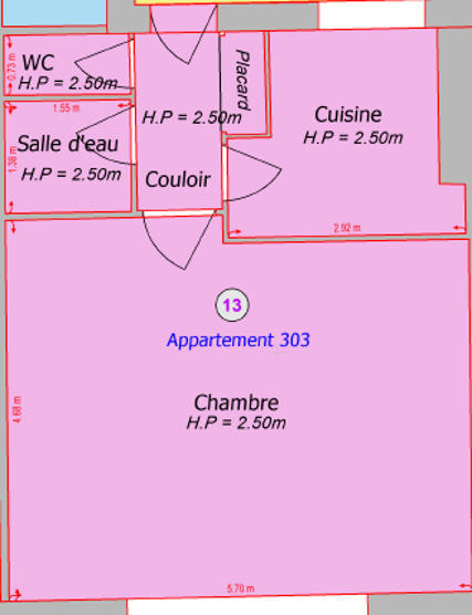 Appartement - 38 m² - 1 pièce