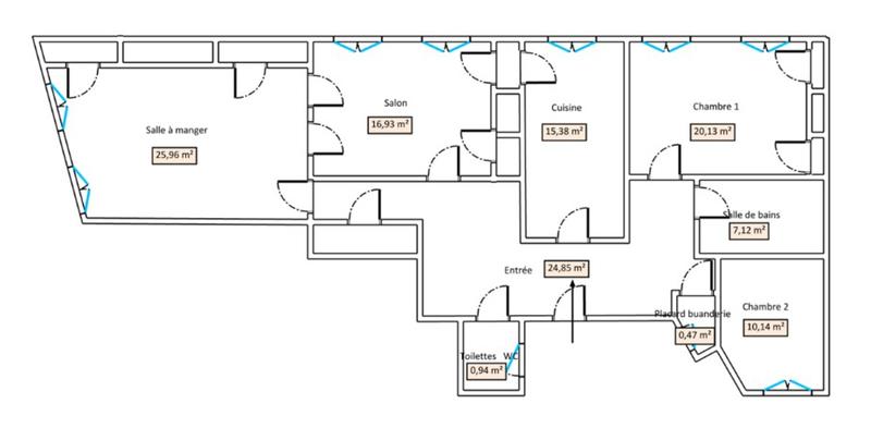 Appartement - 122 m² - 5 pièces