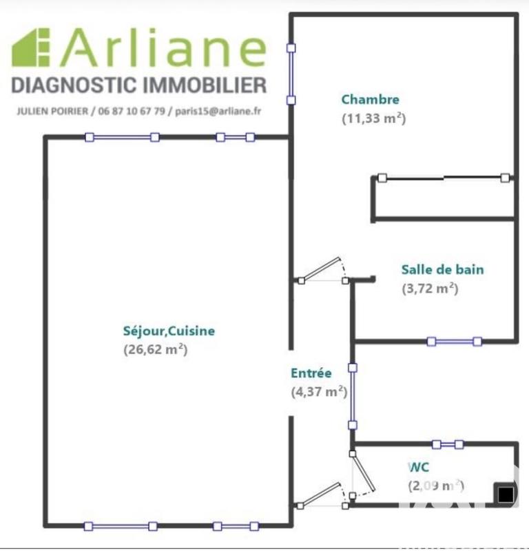 Appartement - 48 m² - 2 pièces