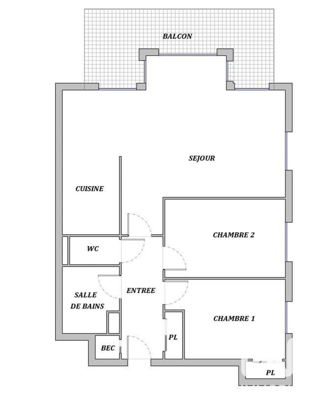 Appartement - 58 m² - 3 pièces