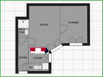 Appartement - 34 m² - 2 pièces