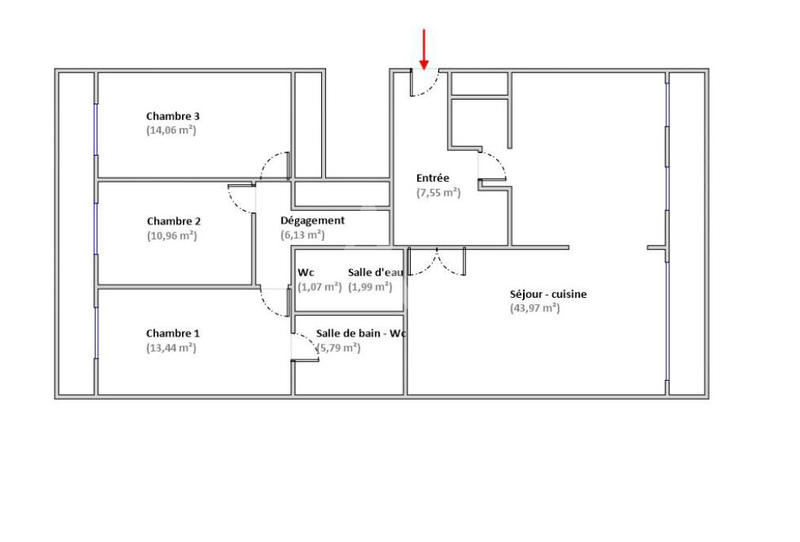 Appartement - 105 m² - 4 pièces