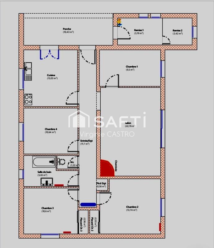 Maison - 100 m² - 5 pièces