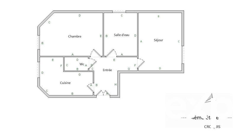 Appartement - 44 m² - 2 pièces