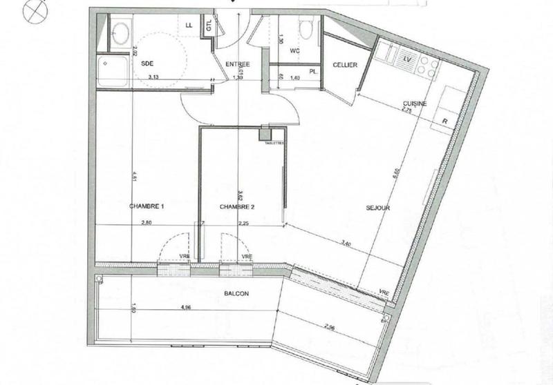 Appartement - 56 m² - 3 pièces