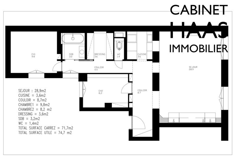 Appartement - 72 m² - 3 pièces