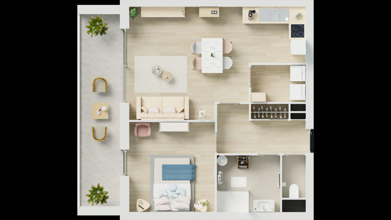 Appartement - 50 m² - 2 pièces