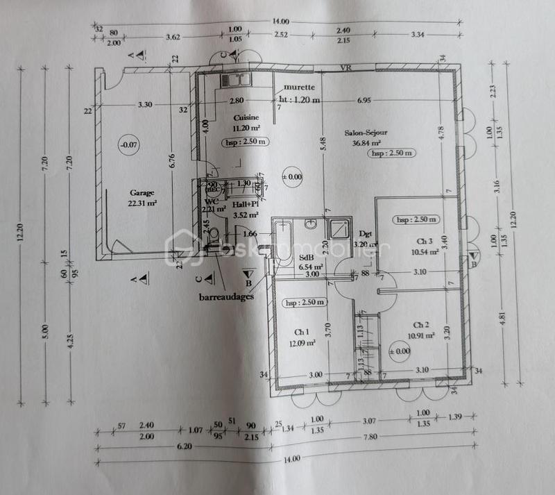 Maison traditionnelle - 97 m² - 4 pièces