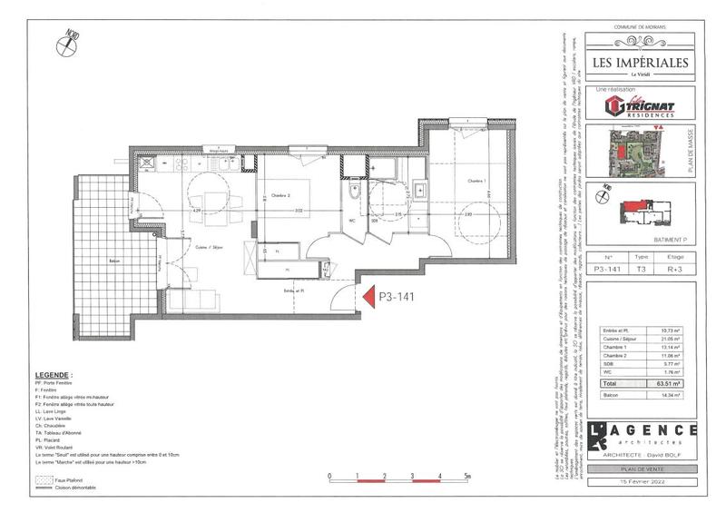 Appartement - 64 m² - 3 pièces