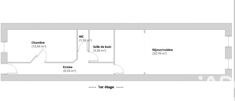 Appartement - 61 m² - 2 pièces