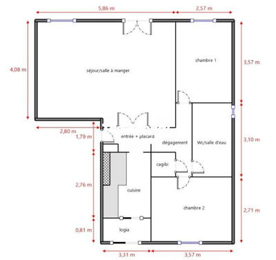 Appartement - 63 m² - 3 pièces