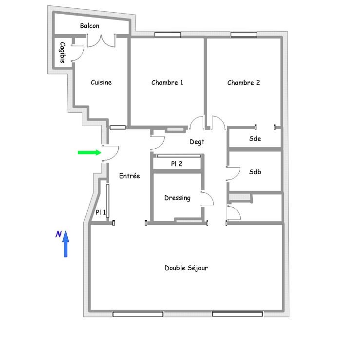 Appartement - 80 m² - 3 pièces