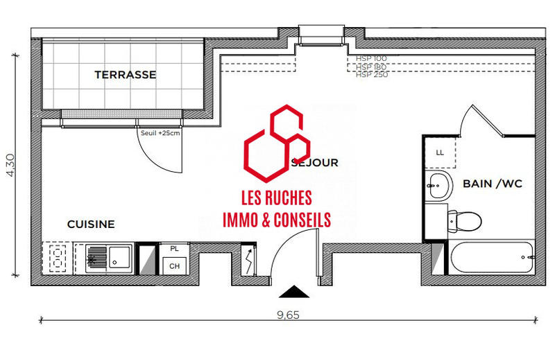 Appartement - 33 m² - 1 pièce