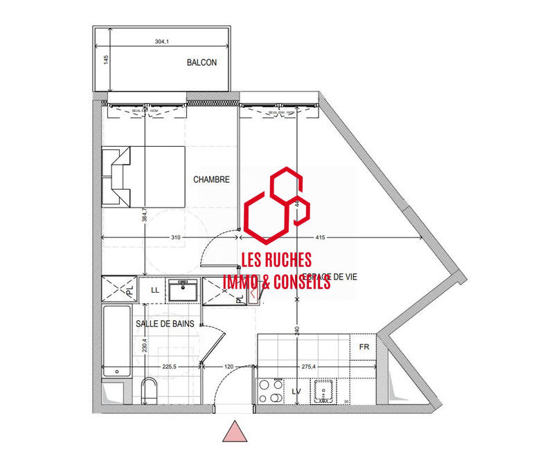 Appartement - 45 m² - 2 pièces