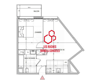 Appartement - 45 m² - 2 pièces