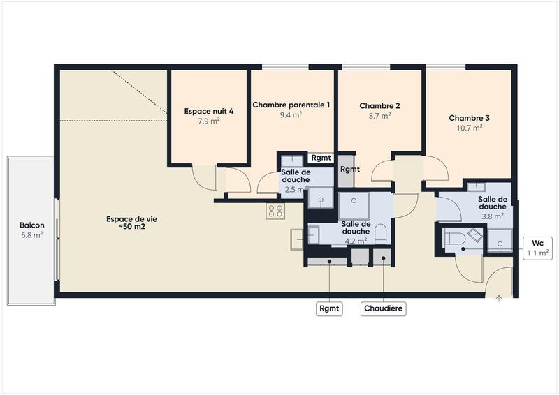 Appartement - 103 m² - 5 pièces