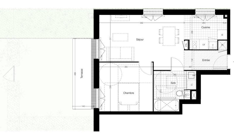Appartement - 47 m² - 2 pièces