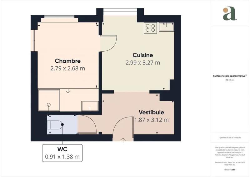 Appartement ancien - 68 m² - 4 pièces