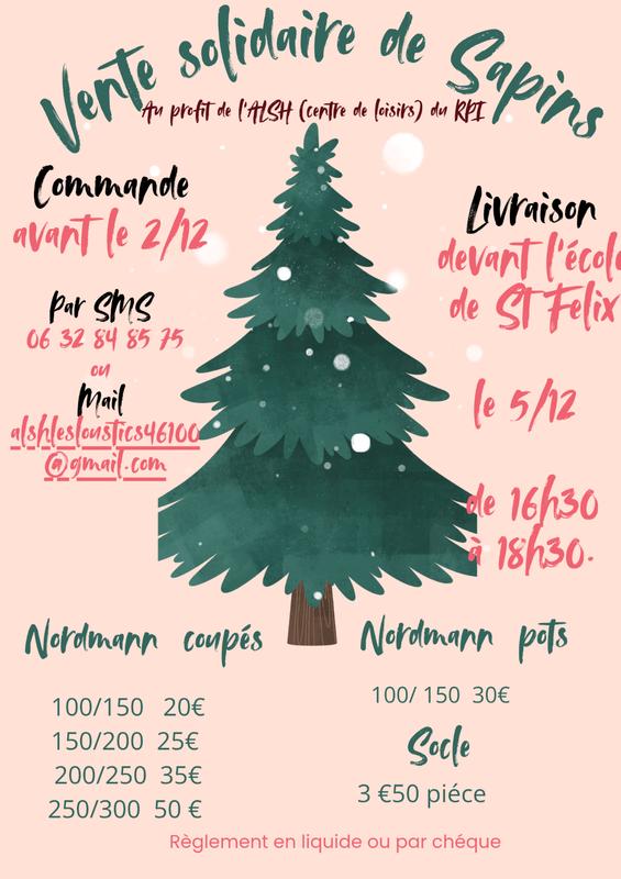 Une vente solidaire de sapins de Noël à Saint-Félix