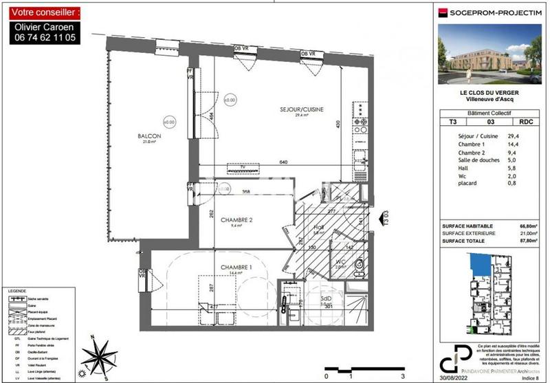 Appartement - 66 m² - 4 pièces