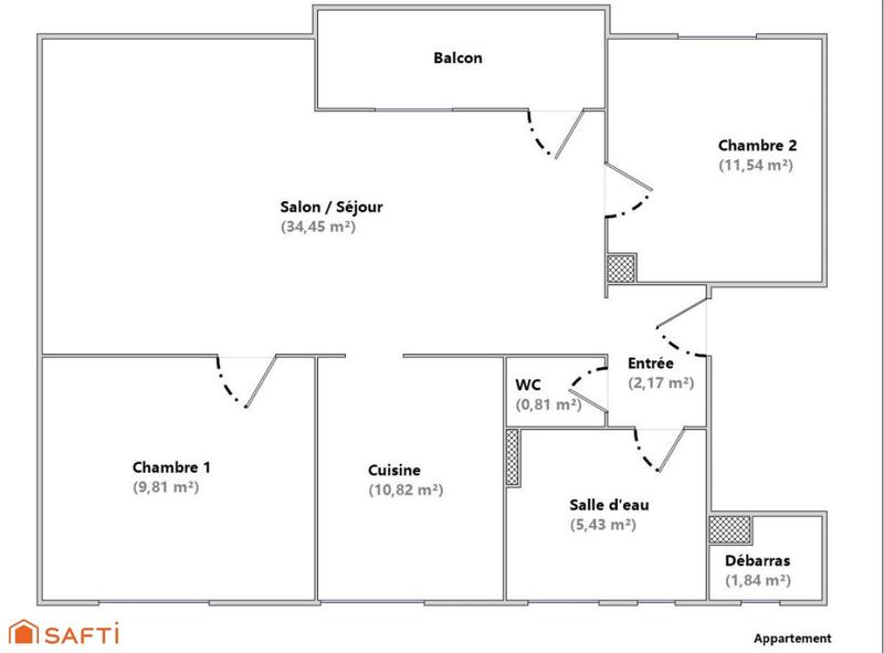 Appartement - 77 m² - 4 pièces