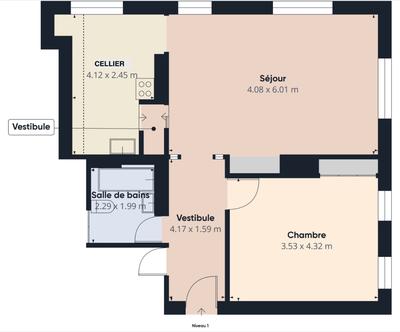 Appartement - 60 m² - 2 pièces