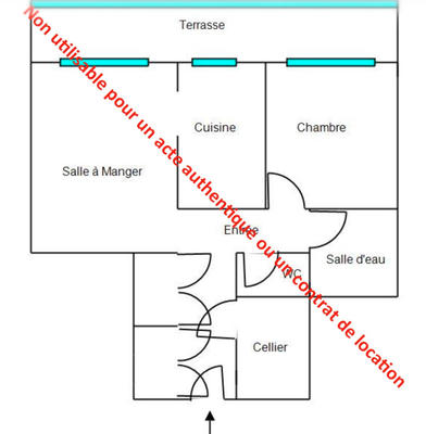Appartement - 58 m² - 2 pièces