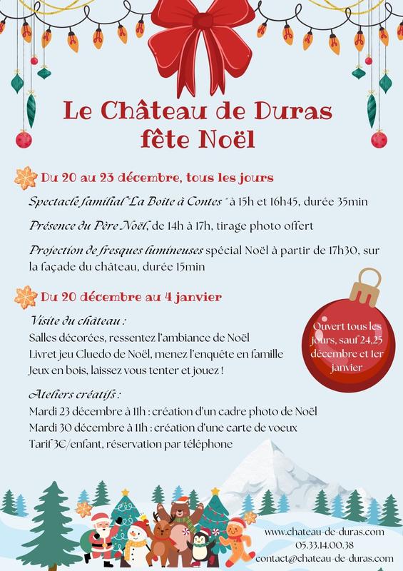 Vacances de Noël au château de Duras