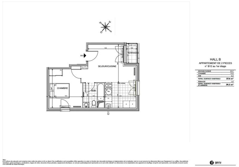Appartement - 37 m² - 2 pièces