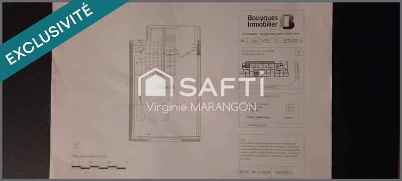 Appartement - 20 m² - 1 pièce