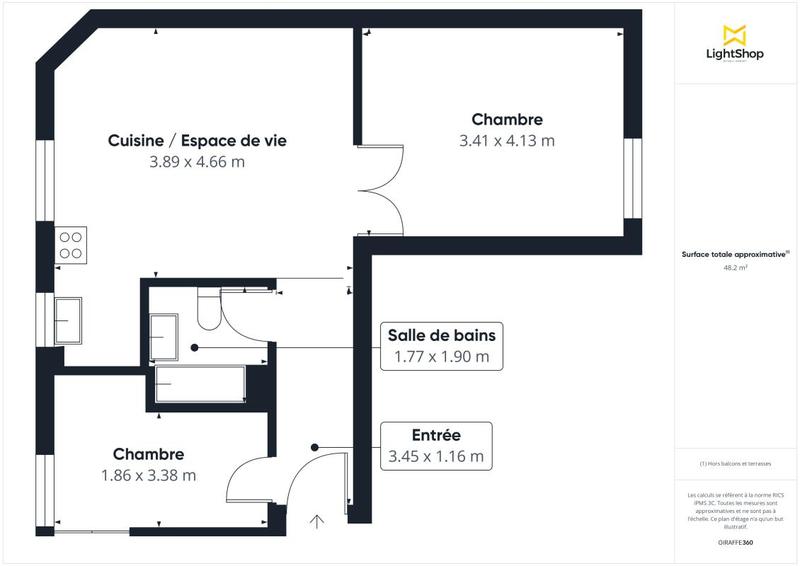Appartement - 50 m² - 3 pièces