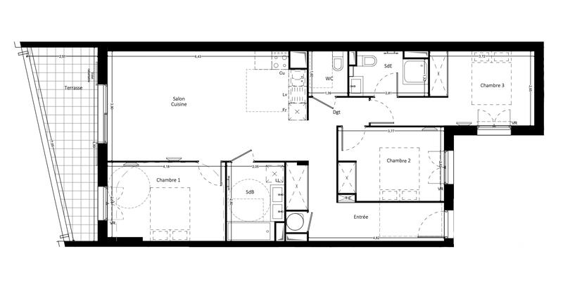 Appartement - 85 m² - 4 pièces