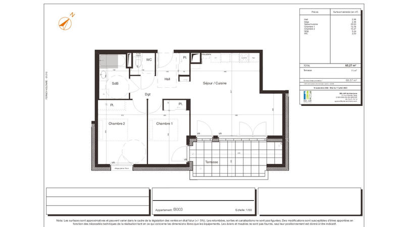 Appartement - 65 m² - 3 pièces
