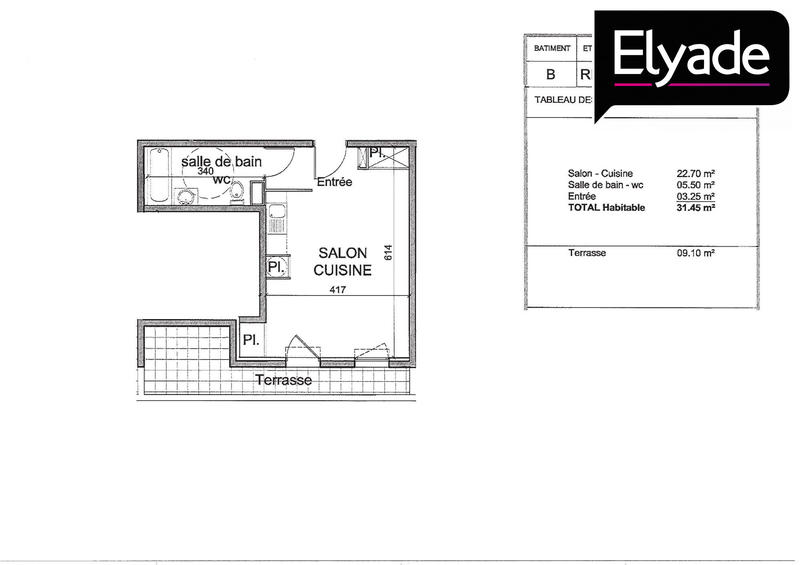 Appartement - 32 m² - 1 pièce