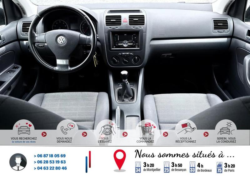 Volkswagen Golf V 1.6 I 105cv Confortline*Ct Révision Kit Distribution Entretien Complet*Véhicule Sous Garantie*100 Points de Contrôles*CarteGrise Moitié prix (Véhicule plus 10 ans)*Pneus 4 saisons ("M+S")*Sièges chauffant*Régulateur limiteur vitesse*Clim