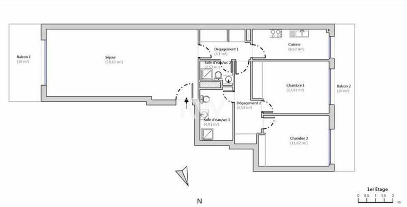 Appartement - 85 m² - 3 pièces