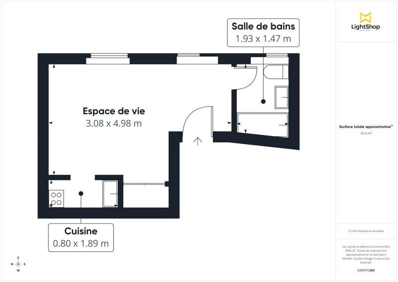 Appartement - 20 m² - 1 pièce
