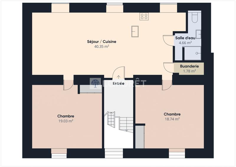 Appartement - 85 m² - 3 pièces